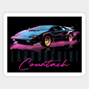 Lamborghini Countach -- Vaporwave Aesthetic Design Sticker